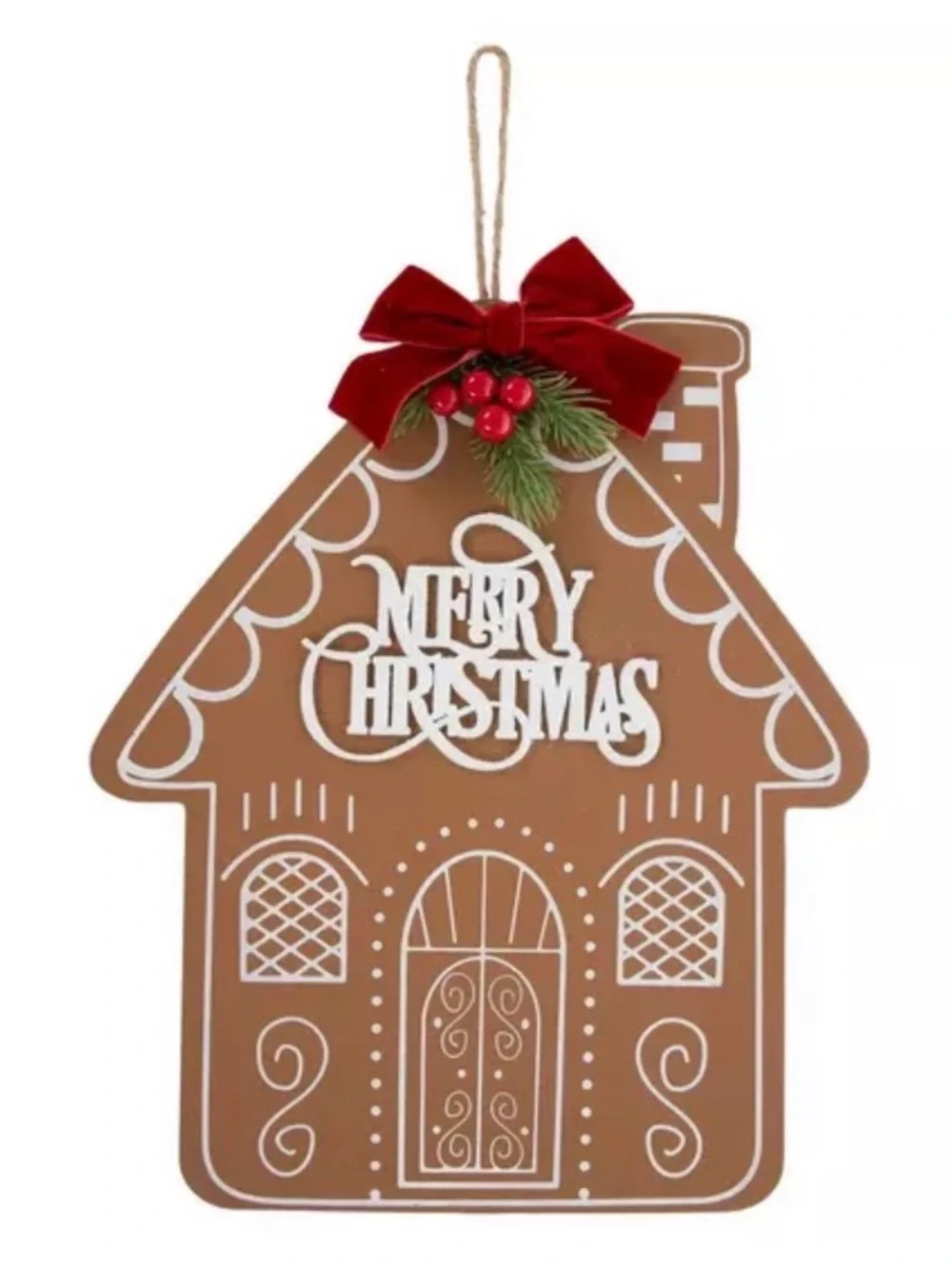 Merry Christmas Gingerbread House Wood Wall Decor Holiday Gingerbread House Wall